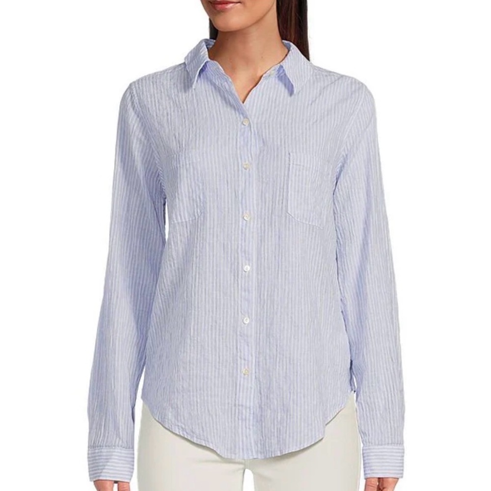 Lilly Pulitzer Blue and White Striped Shirt